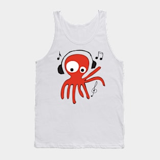 octopus listening music Tank Top